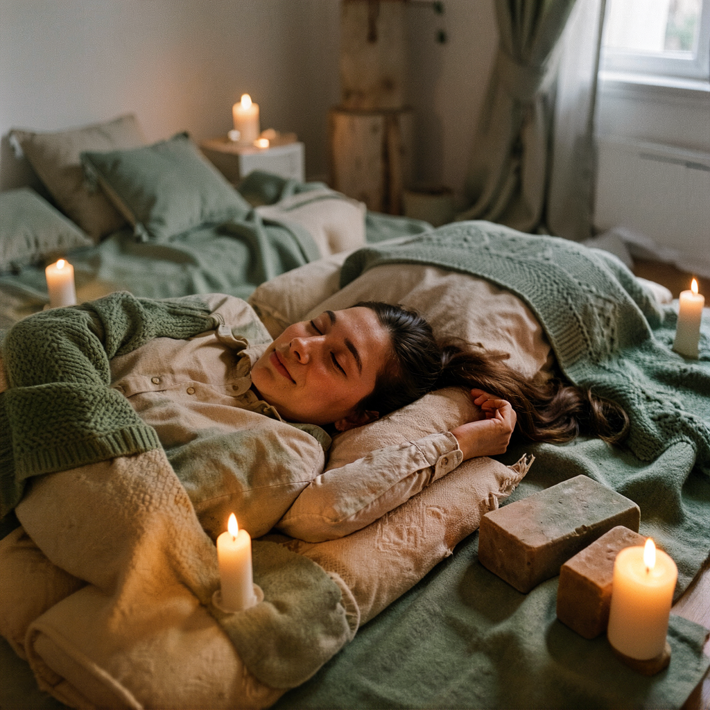 Restorative yoga with props